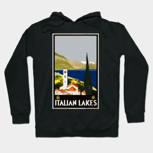 Italian Lakes travel poster Hoodie